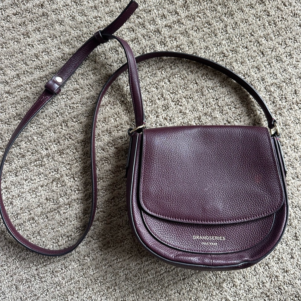 Purple Leather Crossbody Bag